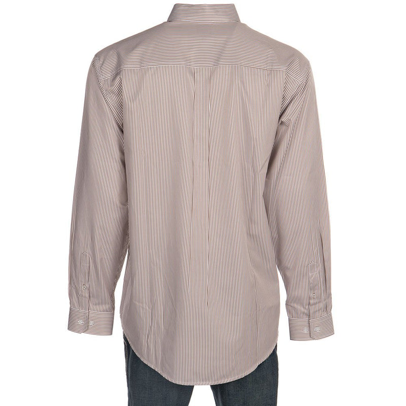 Cinch Long Sleeve Khaki Classic Fit Striped Button Down