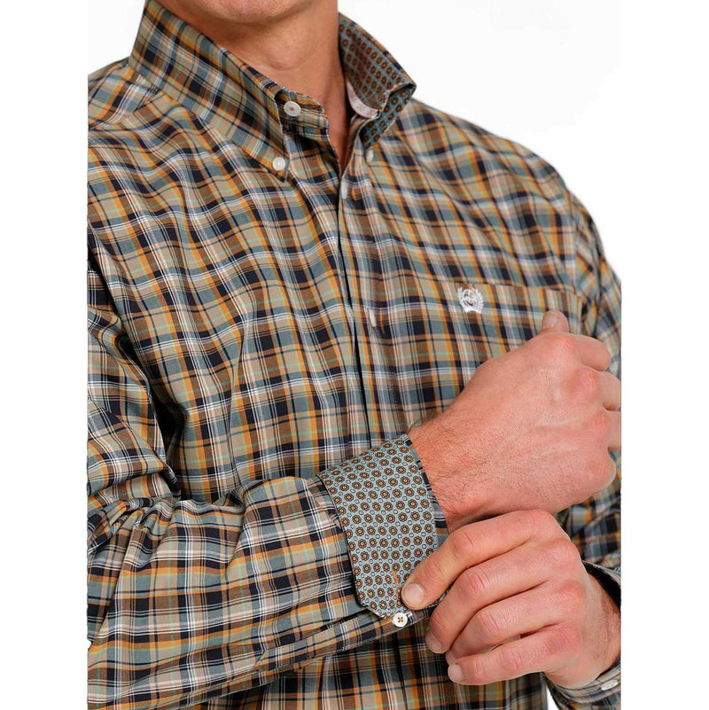 Cinch Men's Plaid Long Sleeve Button Down