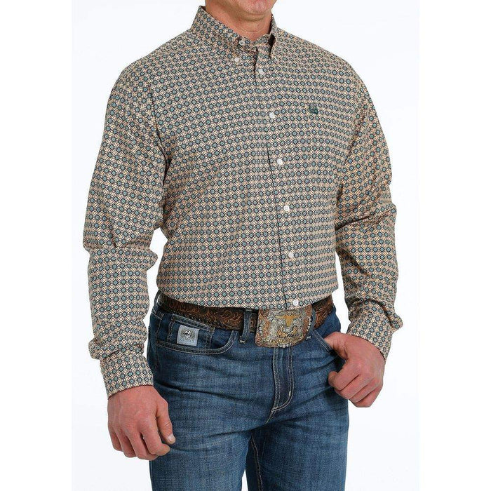 Cinch Men's Stretch Medallion Print Button Down Shirt