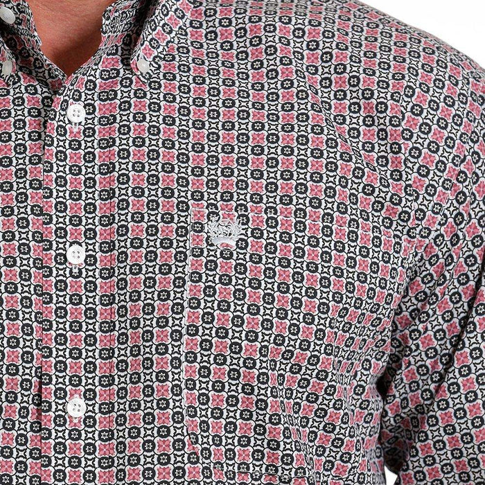 Cinch Mens Red Black Print Shirt