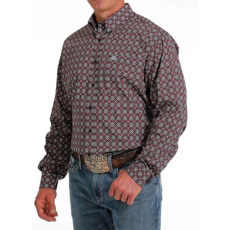 Cinch Mens Navy Pink Shirt