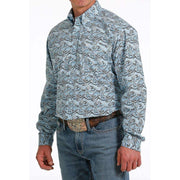 Cinch Mens Blue Paisley Print Shirt