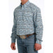 Cinch Mens Blue Paisley Print Shirt