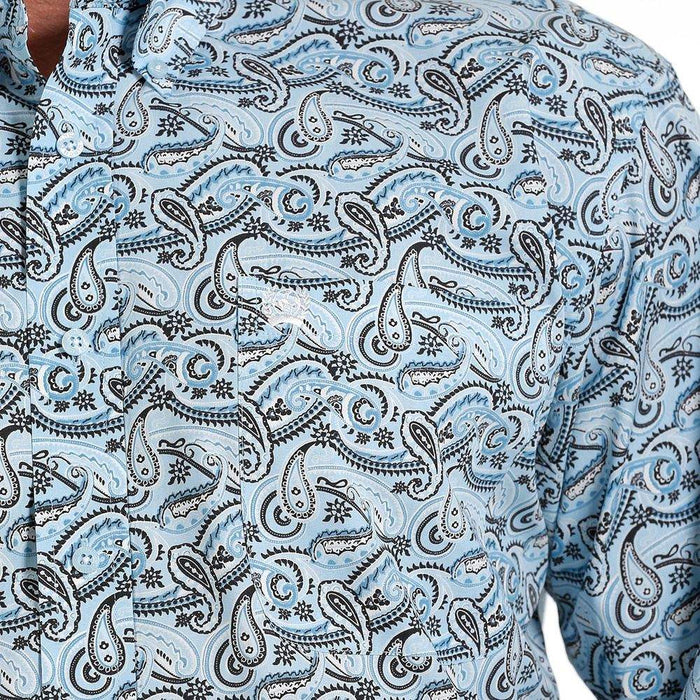 Cinch Mens Blue Paisley Print Shirt