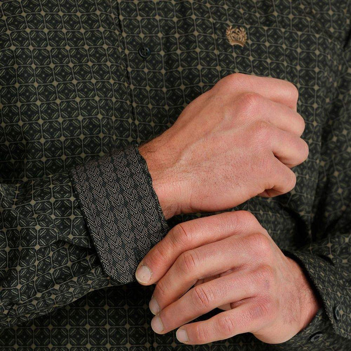Cinch Men's Black Print Button Down Shirt
