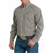 Cinch Men's White Print Button Down Shirt
