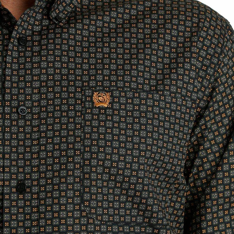 Cinch Men's Black Print Button Down Shirt