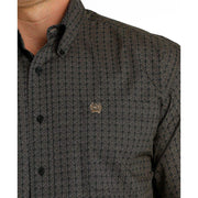Cinch Men's Satin Print Button Down Shirt
