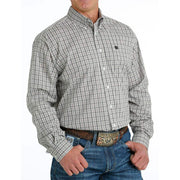 Cinch Men's White Plaid Button Down Shirt