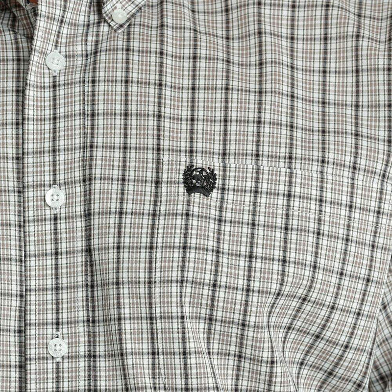Cinch Men's White Plaid Button Down Shirt