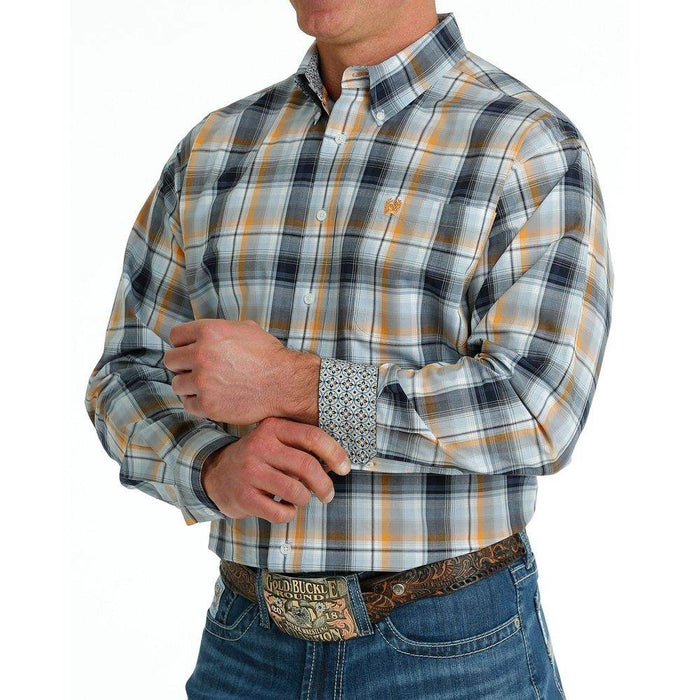 Cinch Men's Blue Plaid Button Down Shirt