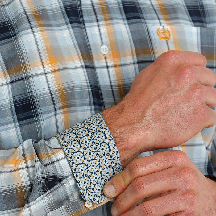 Cinch Men's Blue Plaid Button Down Shirt