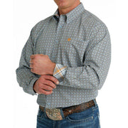 Cinch Men's Blue Print Button Down Shirt
