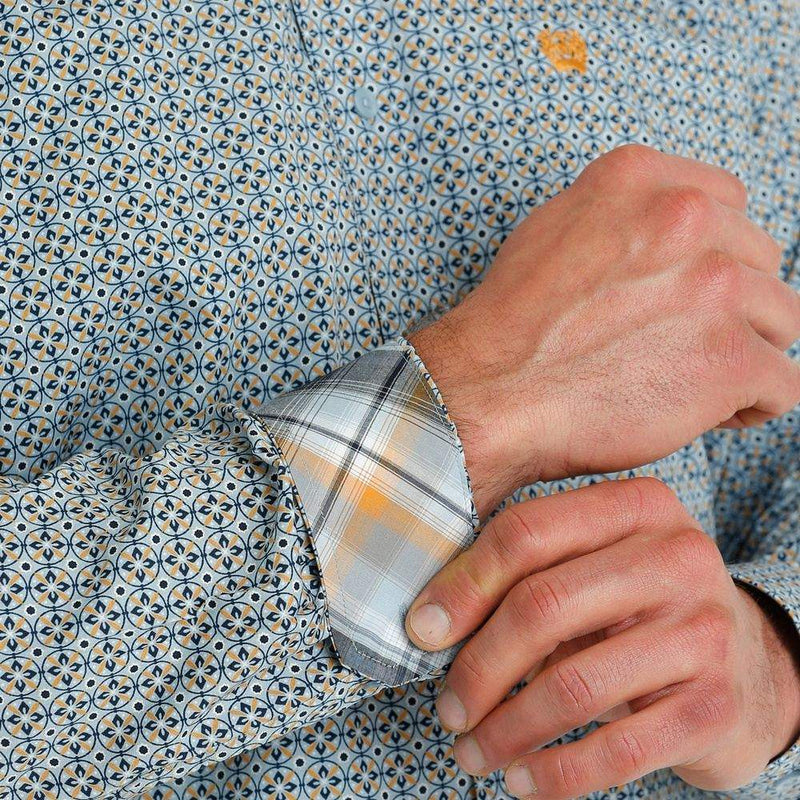 Cinch Men's Blue Print Button Down Shirt