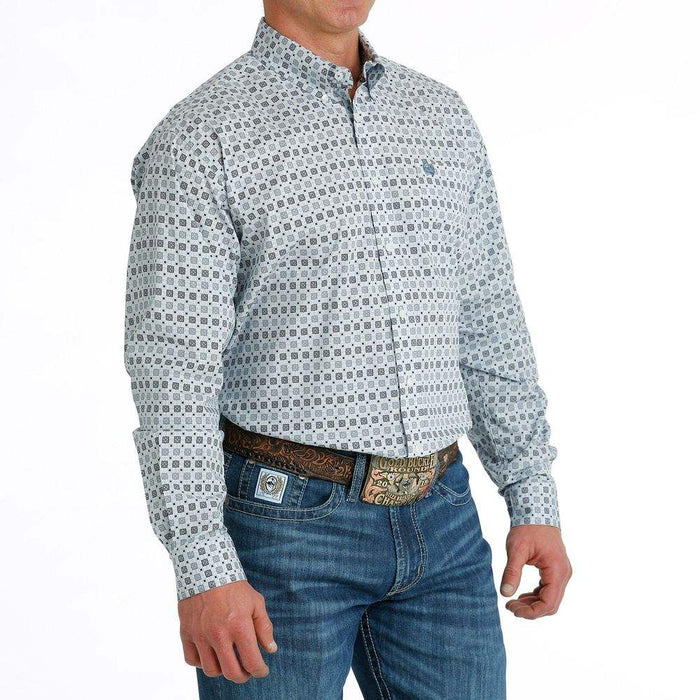 Cinch Men's Stretch Geometric Print Button Down Shirt