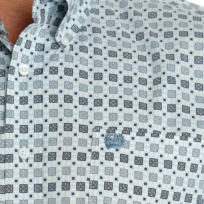 Cinch Men's Stretch Geometric Print Button Down Shirt