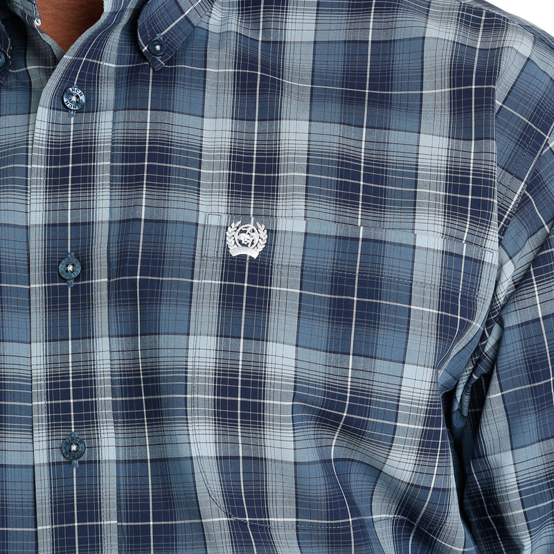 Cinch Men's Blue Plaid Button Down Shirt