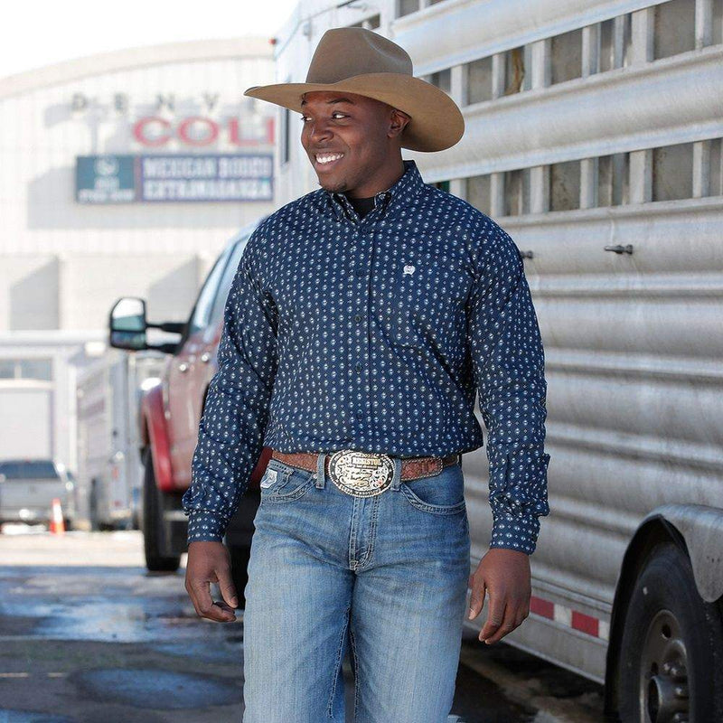 Cinch Men's Geometric Print Button Down Shirt