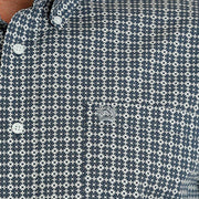 Cinch Men's Navy Geometric Print Button Down