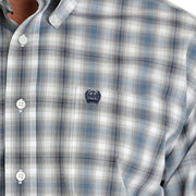 Cinch Men's Gray Plaid Button Down Shirt