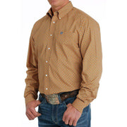 Cinch Men's Orange Print Button Down Shirt