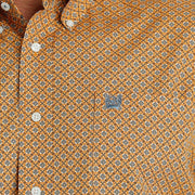 Cinch Men's Orange Print Button Down Shirt