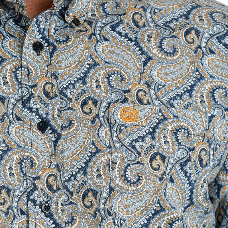 Cinch Men's Blue Paisley Button Down Shirt