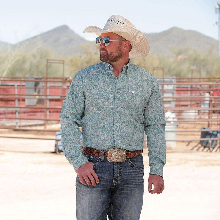 Cinch Men's Classic Fit Turquoise Button Down
