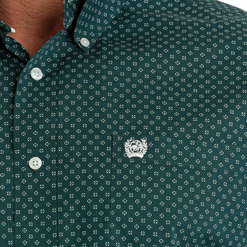 Cinch Men's Classic Fit Green Button Down