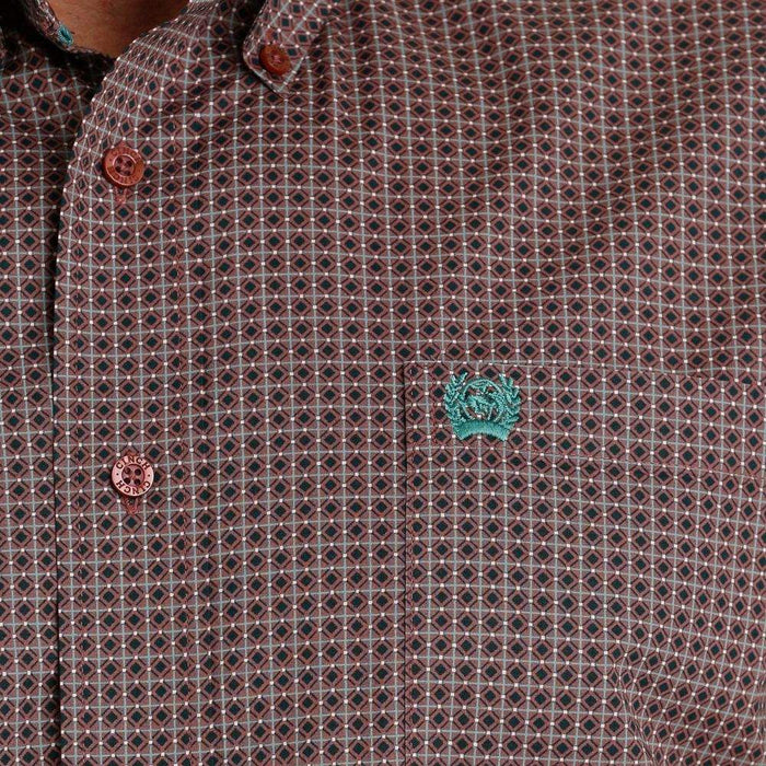 Cinch Men's Classic Fit Burgundy Button Down