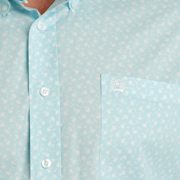 Cinch Men's Classic Fit Blue Print Button Down