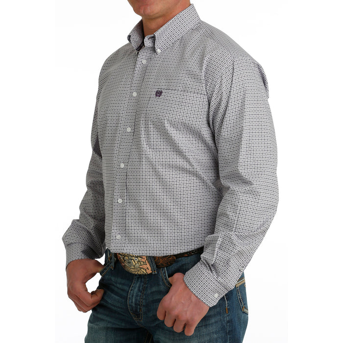Cinch Men's Classic Fit Purple Print Button Down