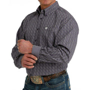 Cinch Men's Classic Fit Purple Print Button Down