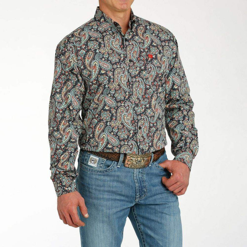 Cinch Men's Multi Color Paisley Button Down Shirt