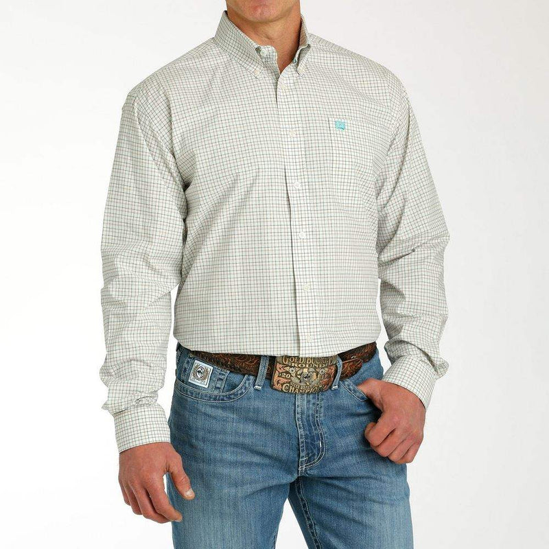 Cinch Men's Cream Plaid Button Down Shirt