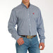 Cinch Men's Blue Printed Long Sleeve Button Down