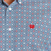 Cinch Men's Blue Printed Long Sleeve Button Down