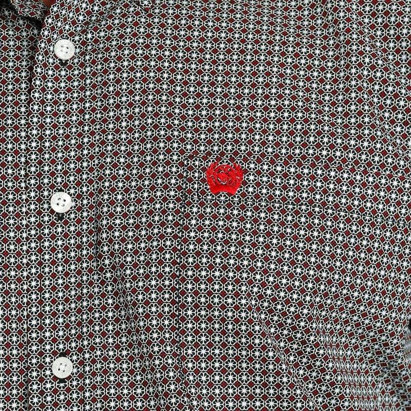 Cinch Men's Black Printed Long Sleeve Button Down
