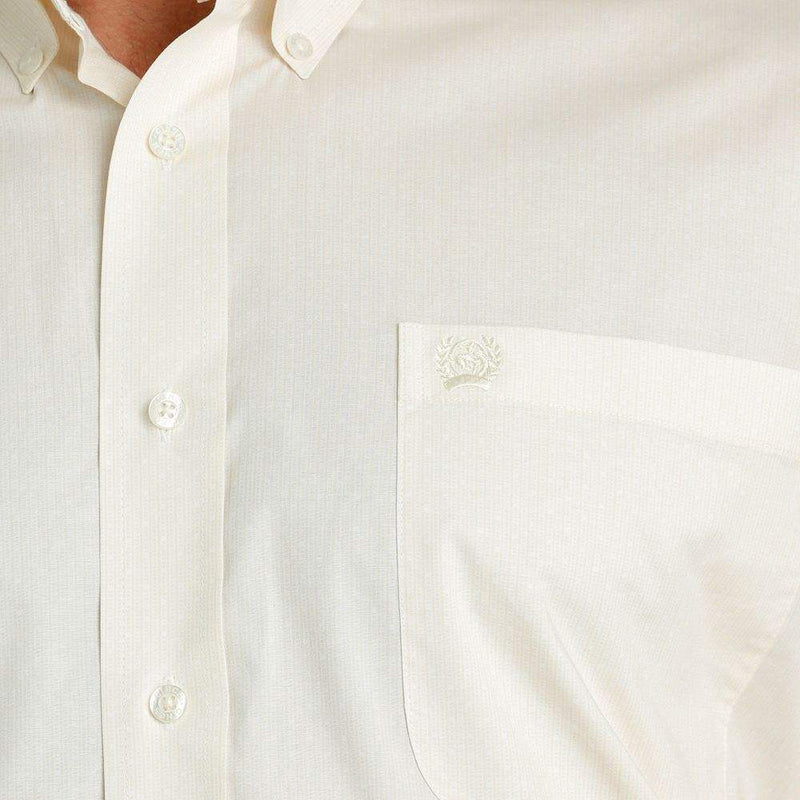 Cinch Men's Cream Printed Stretch Button Down