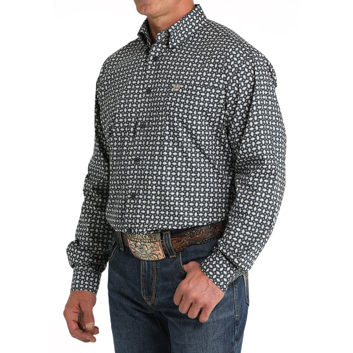 Cinch Men's Blue Print Button Down Shirt