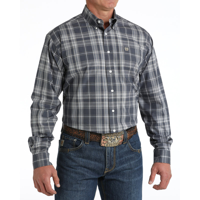 Cinch Men's Blue Plaid Button Down Shirt