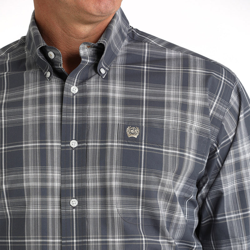 Cinch Men's Blue Plaid Button Down Shirt