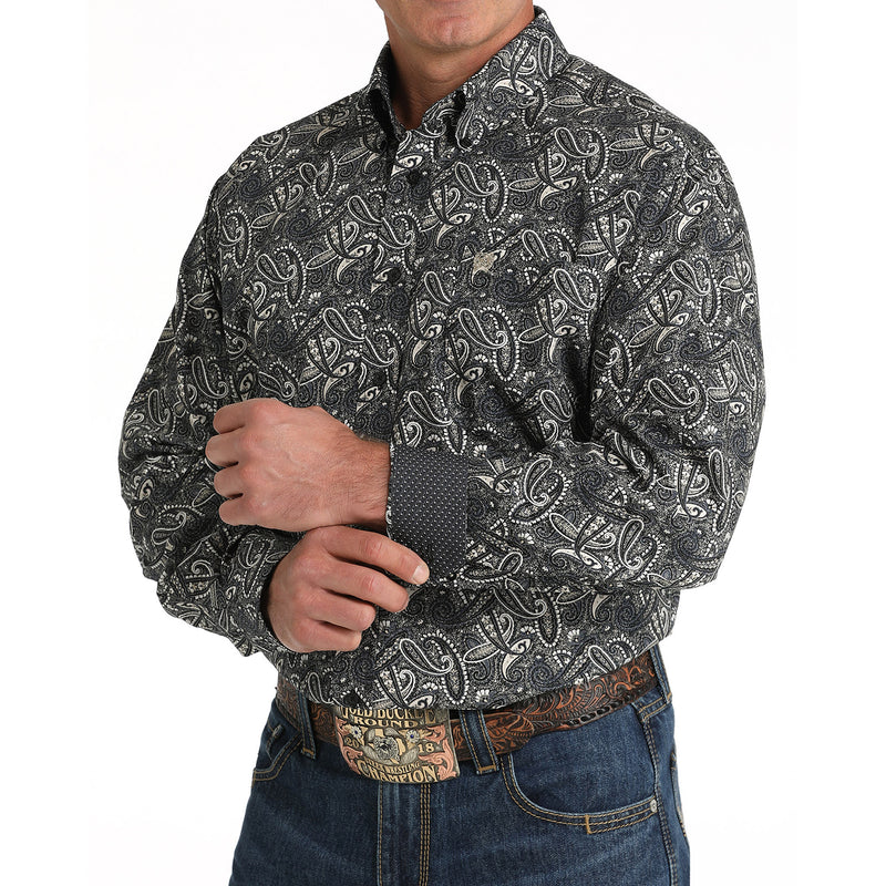 Cinch Men's Black Paisley Button Down Shirt