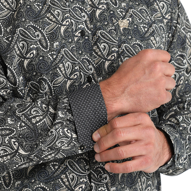 Cinch Men's Black Paisley Button Down Shirt