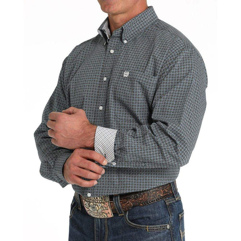 Cinch Men's Black Print Button Down Shirt
