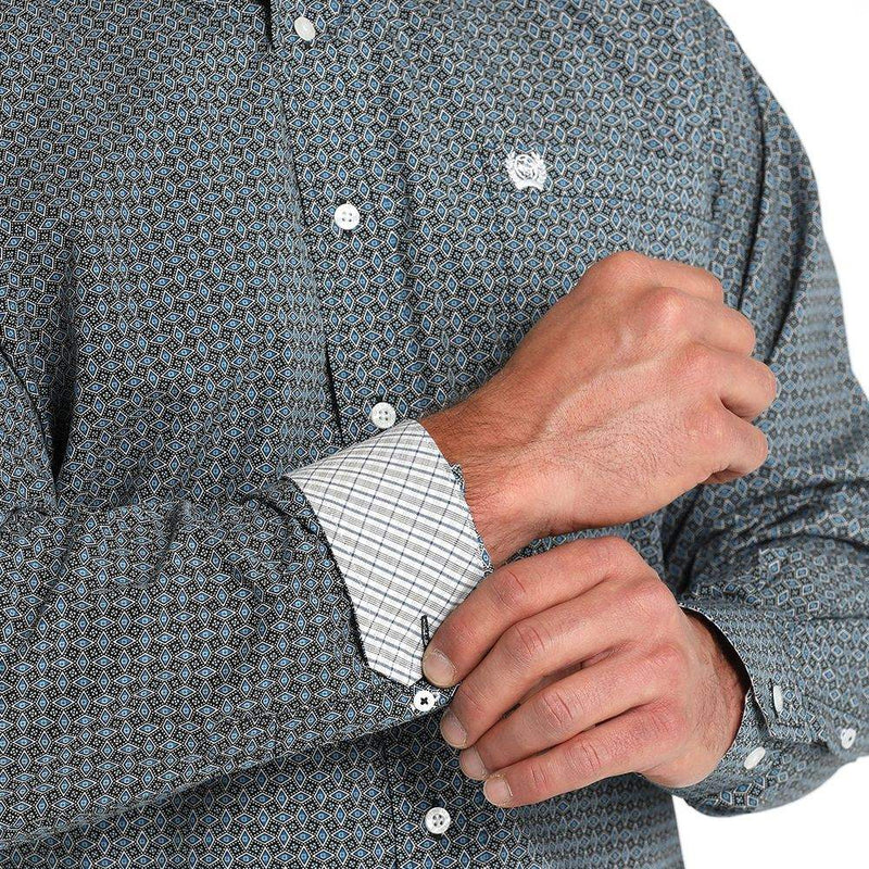Cinch Men's Black Print Button Down Shirt