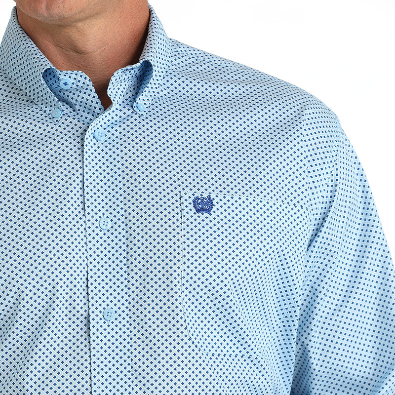 Cinch Men's Blue Print Button Down Shirt