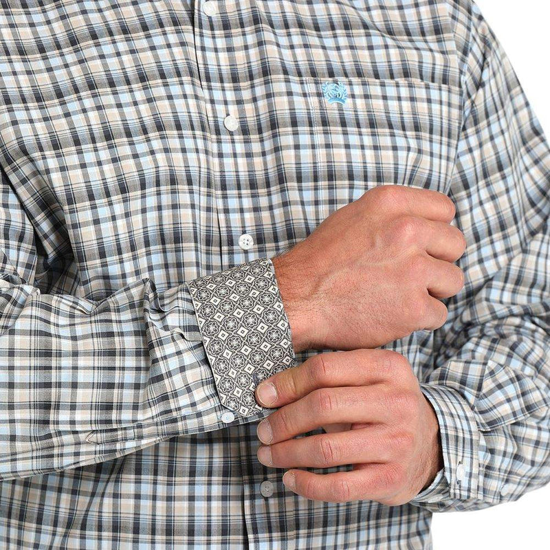 Cinch Men's Blue Plaid Button Down Shirt