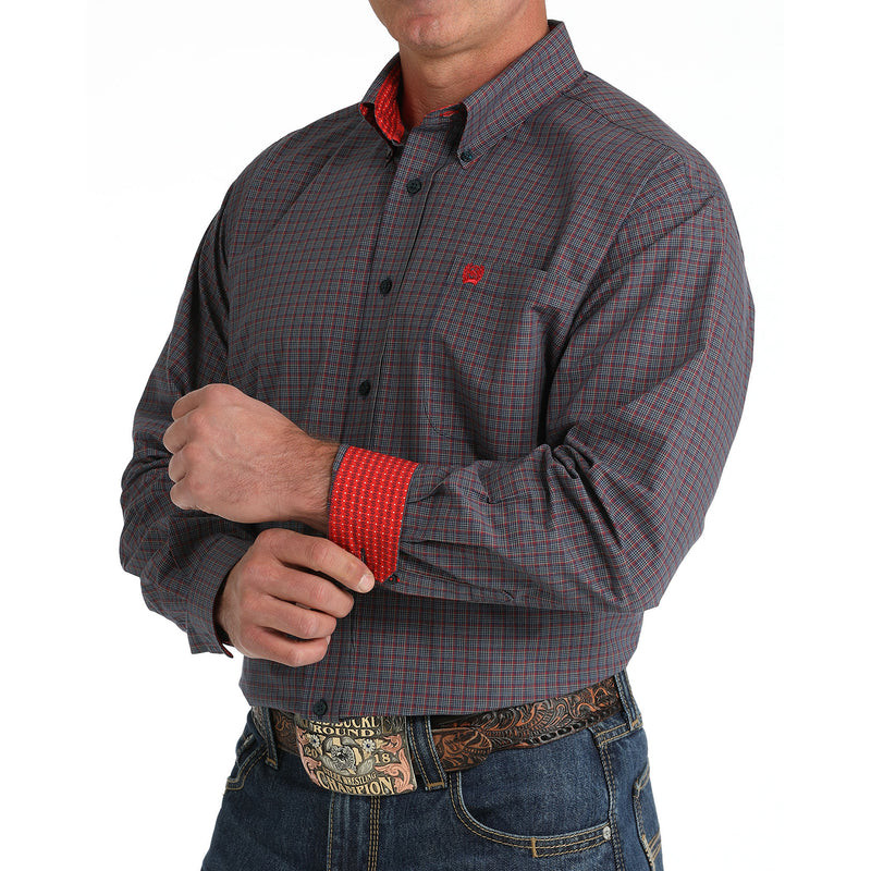 Cinch Men's Navy Check Button Down Shirt