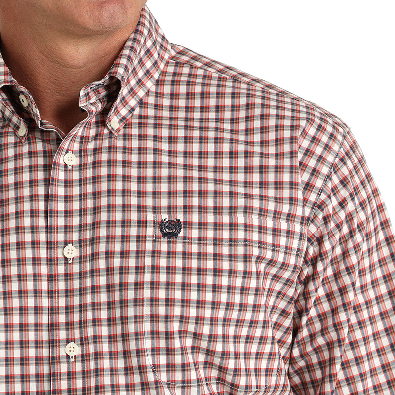 Cinch Men's Cream Plaid Button Down Shirt